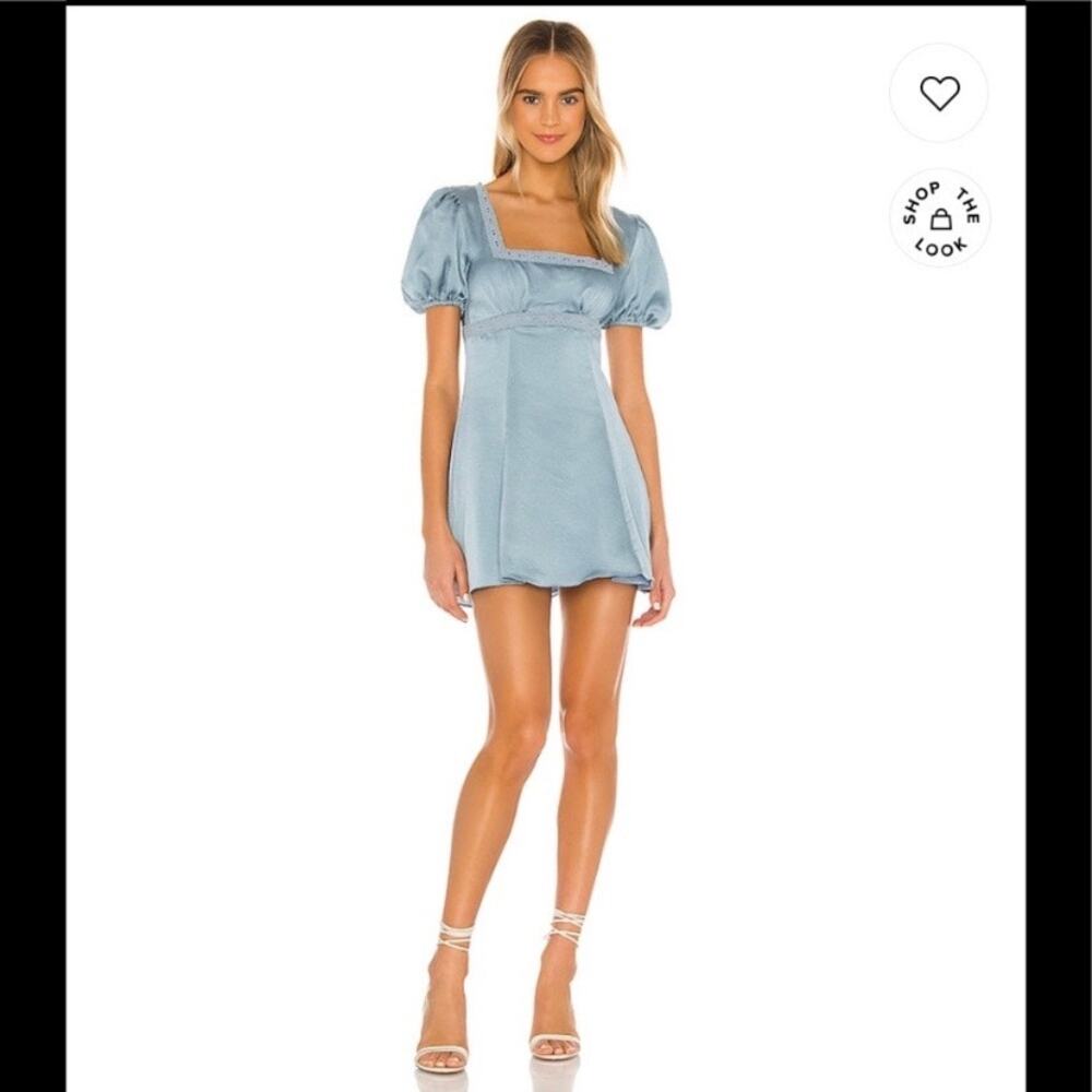 Revolve Privacy Please Blue Reagan Babydoll Mini Dress Sz.XL NWT - Picture 3 of 16